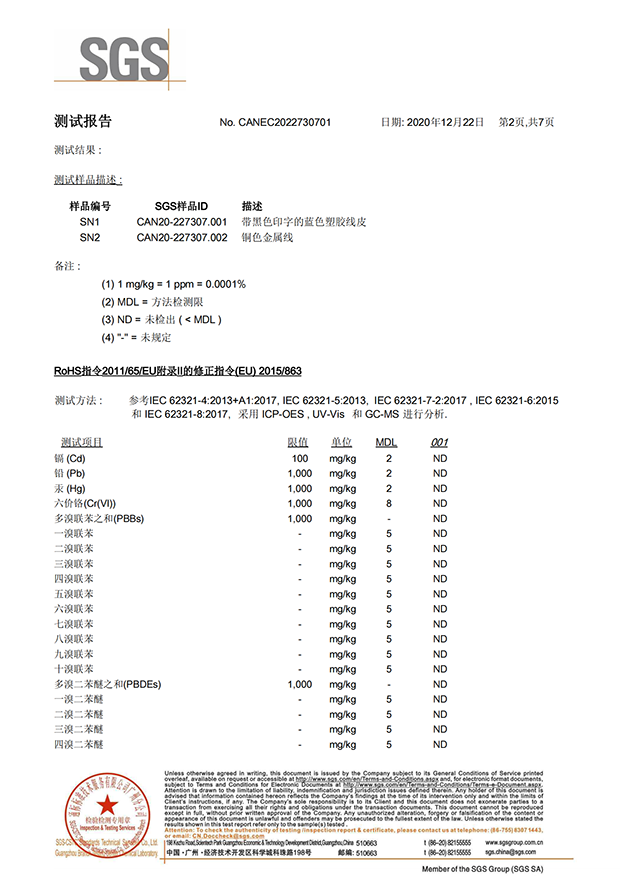 電力電纜環(huán)保證書(shū)